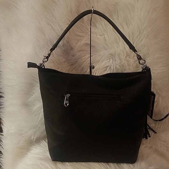 FLORAL DESIGN RHINESTONE HOBO BAG - Picture 5 of 11